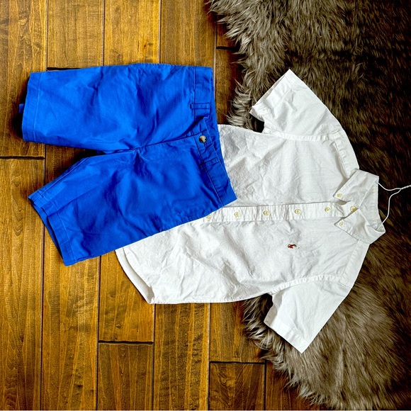 Boys’ Polo Ralph Lauren white button-up shirt (size 8) and shorts (size 10). - Picture 2 of 4